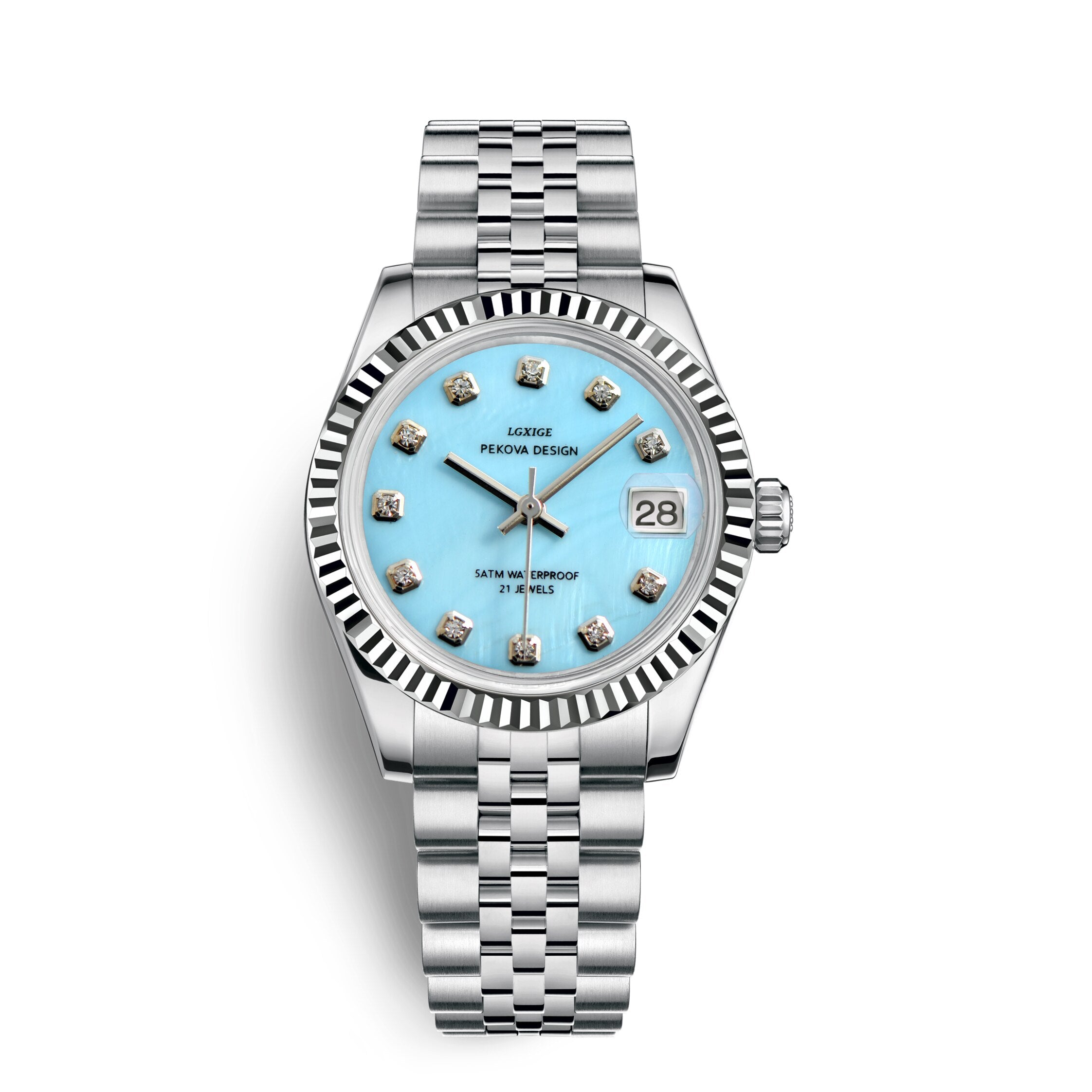 Reloj de pulsera en acero inoxidable con diseño clásico