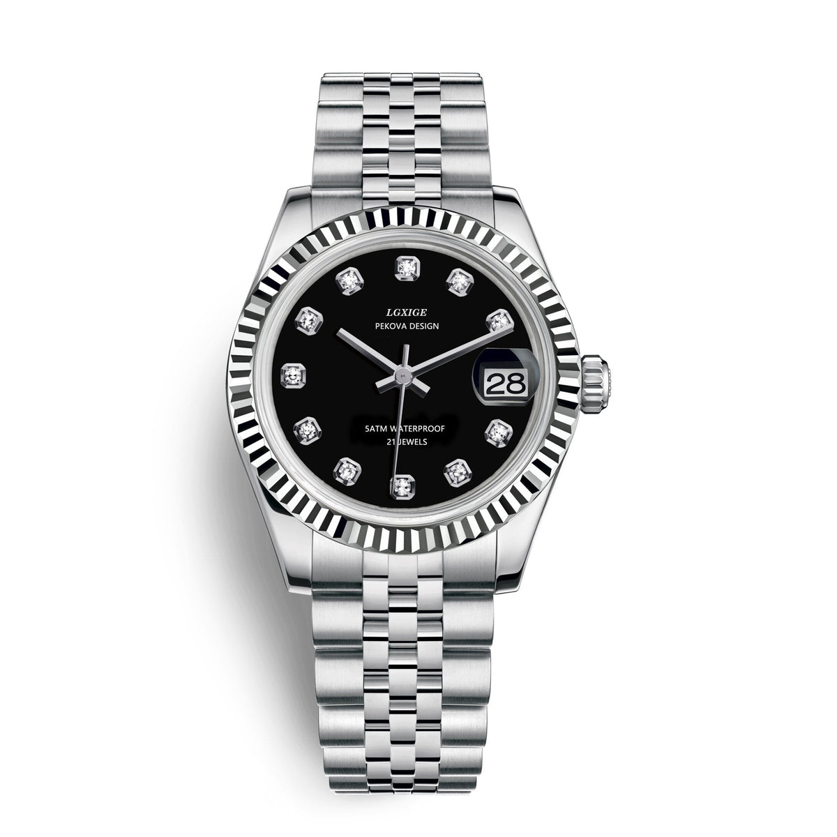 Reloj de pulsera en acero inoxidable con diseño clásico