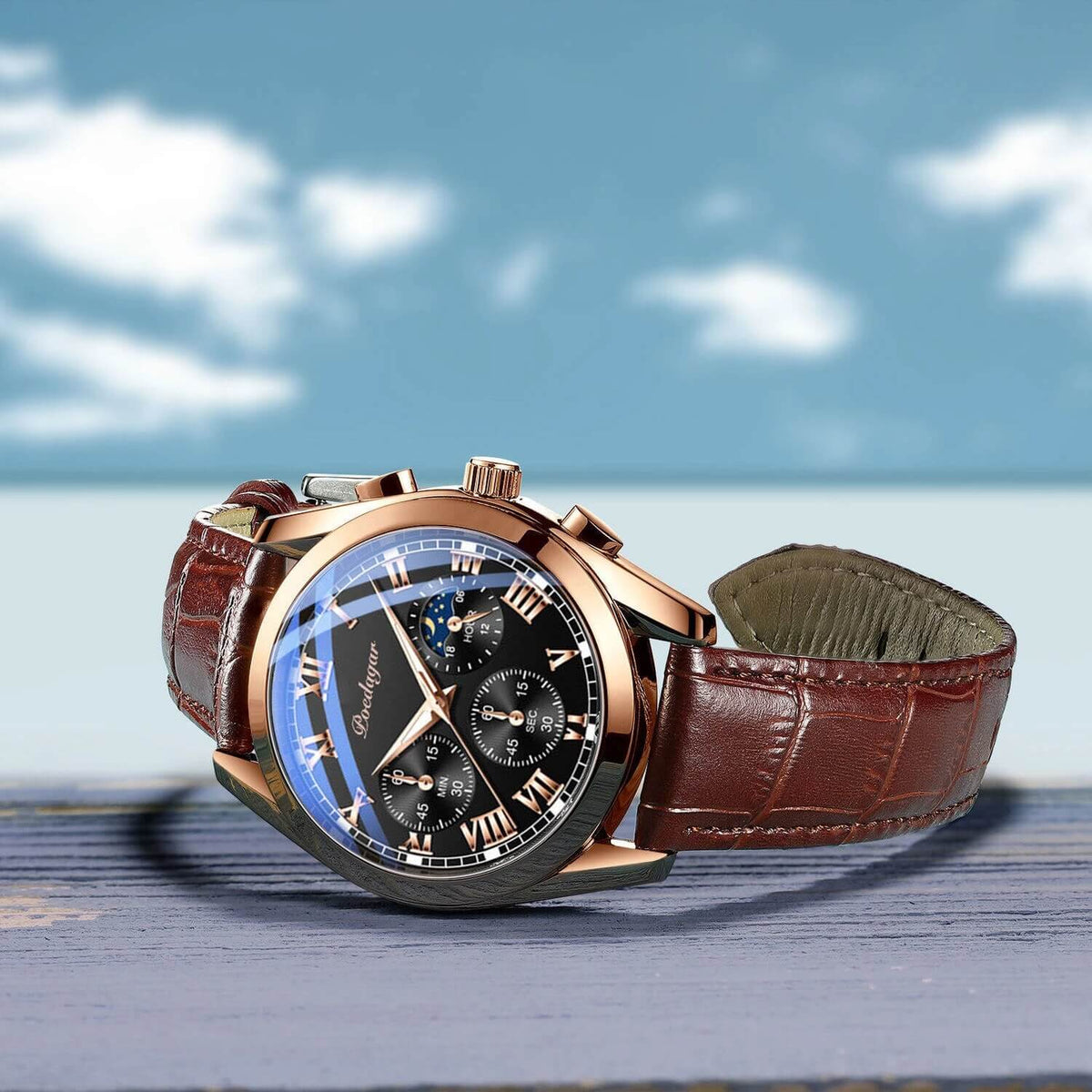 Reloj de pulsera para hombre de cuero premium