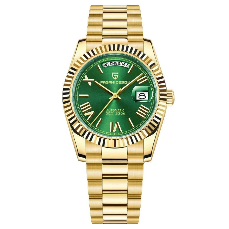 Reloj de pulsera para hombre elegante con movimiento automático e indicador de fecha