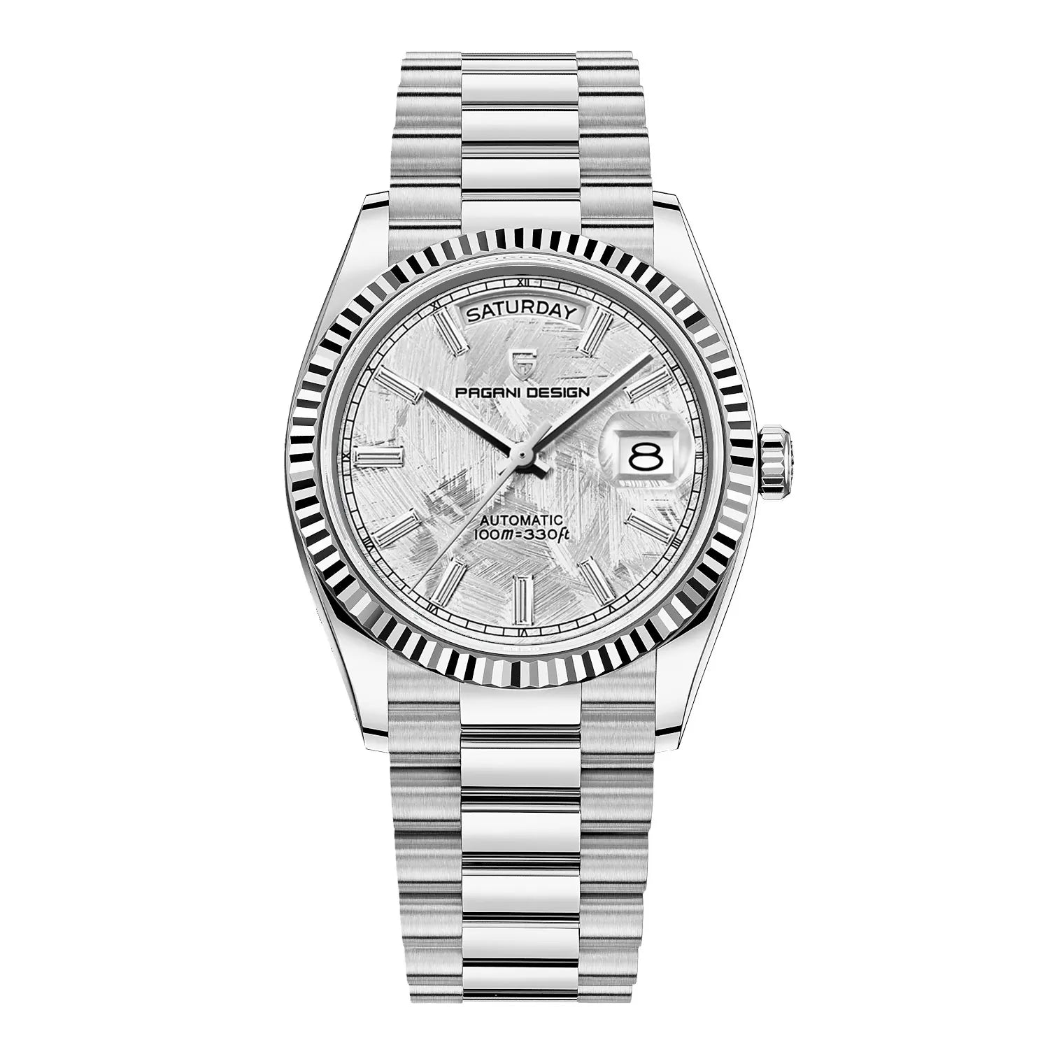 Reloj de pulsera para hombre elegante con movimiento automático e indicador de fecha