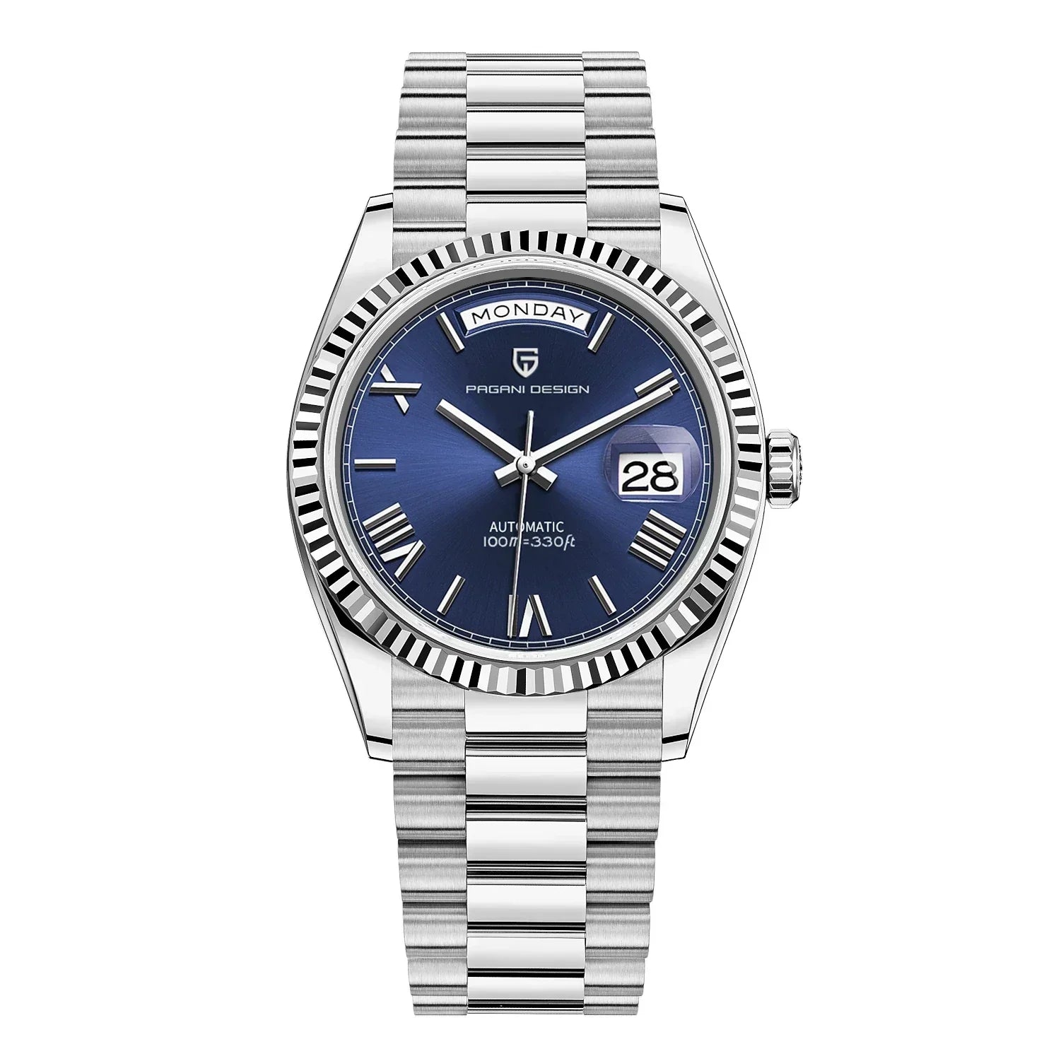 Reloj de pulsera para hombre elegante con movimiento automático e indicador de fecha