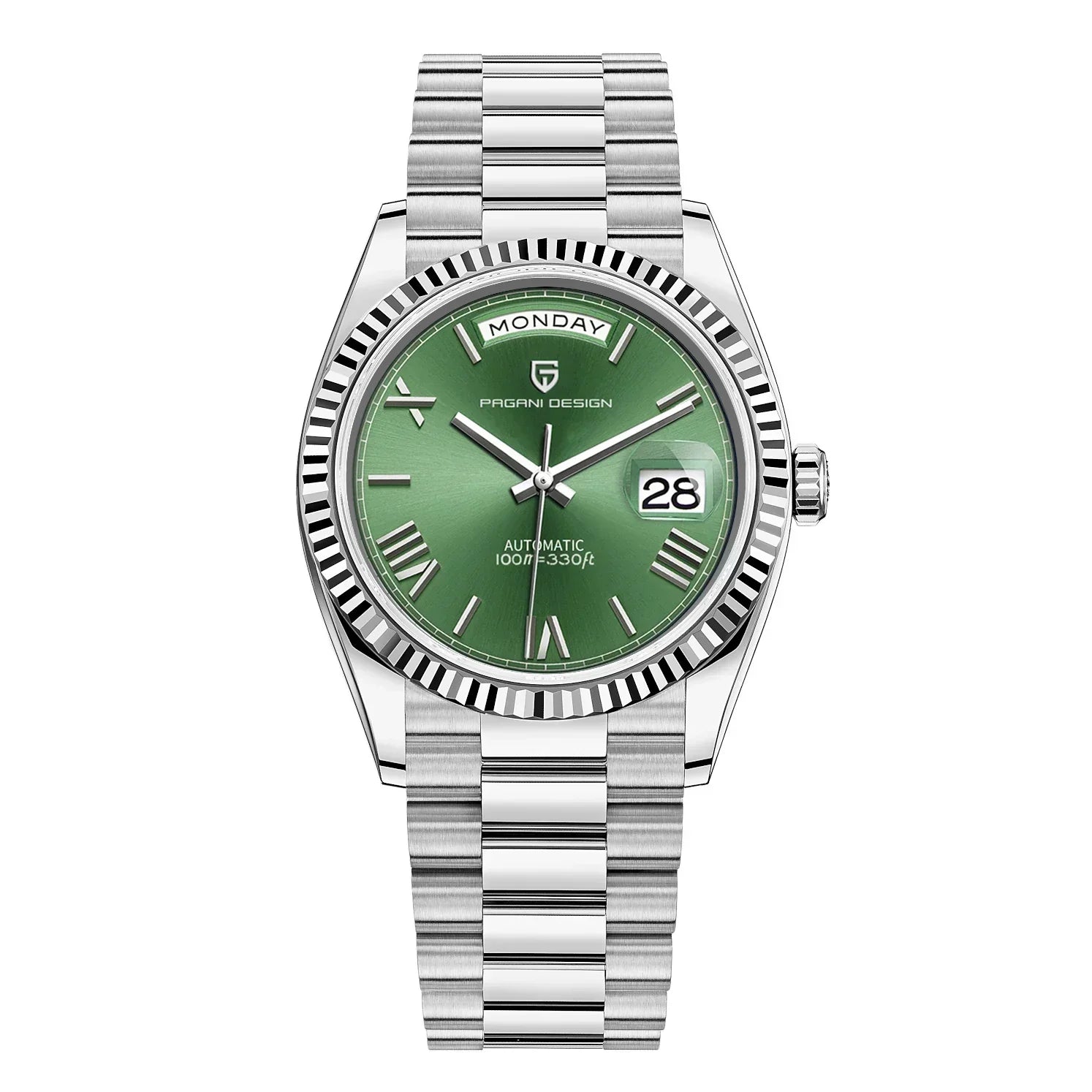 Reloj de pulsera para hombre elegante con movimiento automático e indicador de fecha