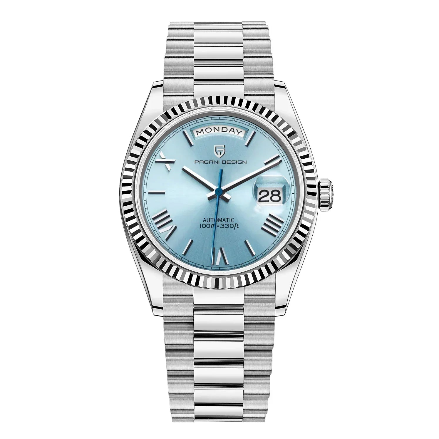 Reloj de pulsera para hombre elegante con movimiento automático e indicador de fecha