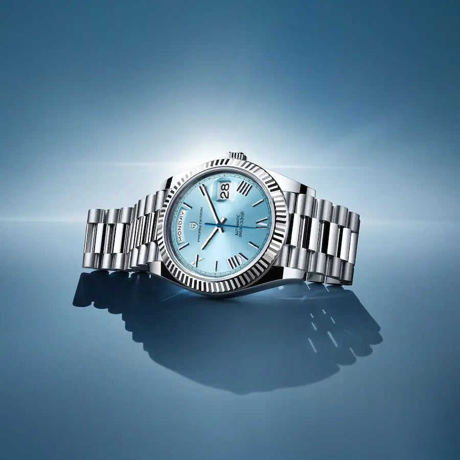 Reloj de pulsera para hombre elegante con movimiento automático e indicador de fecha