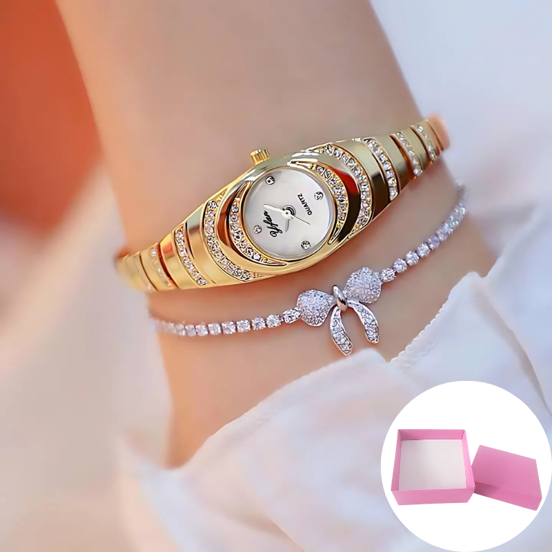 Reloj elegante moderno para mujer con caja de regalo