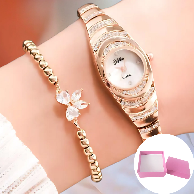 Reloj elegante moderno para mujer con caja de regalo