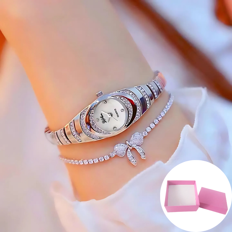 Reloj elegante moderno para mujer con caja de regalo