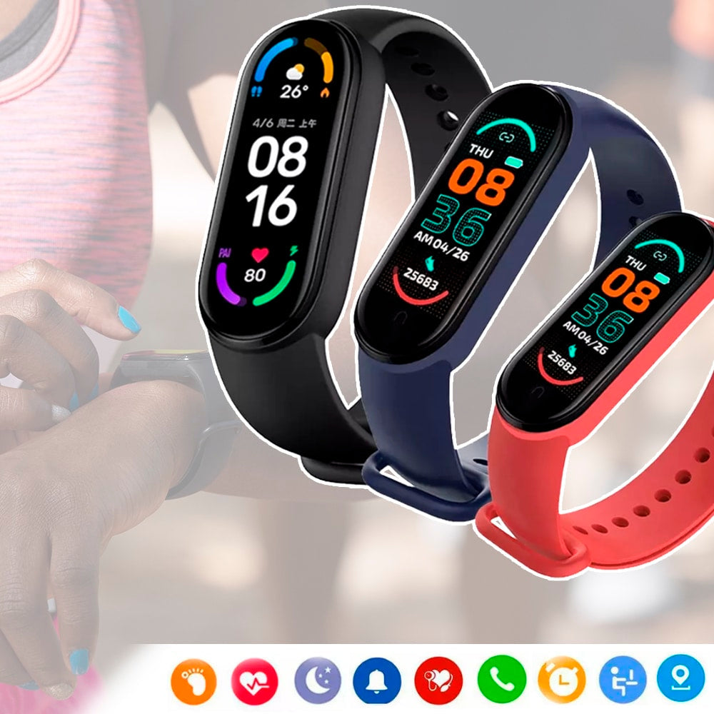 Reloj inteligente con monitor de pulso y presión arterial (resistente al agua y al polvo)