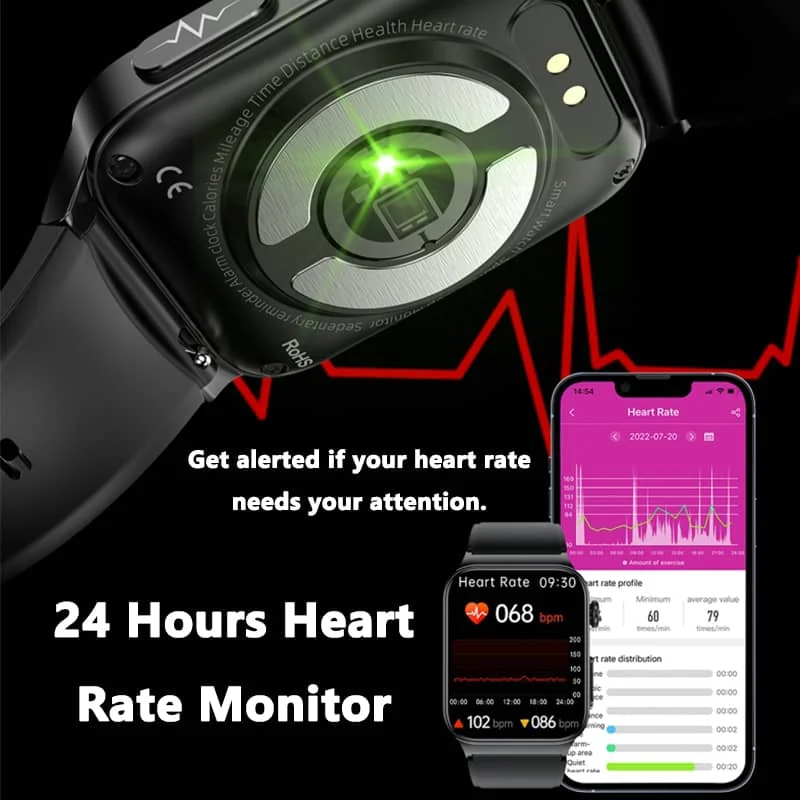 Reloj inteligente todo en uno para monitorización de salud con ECG y medidor de glucosa en sangre