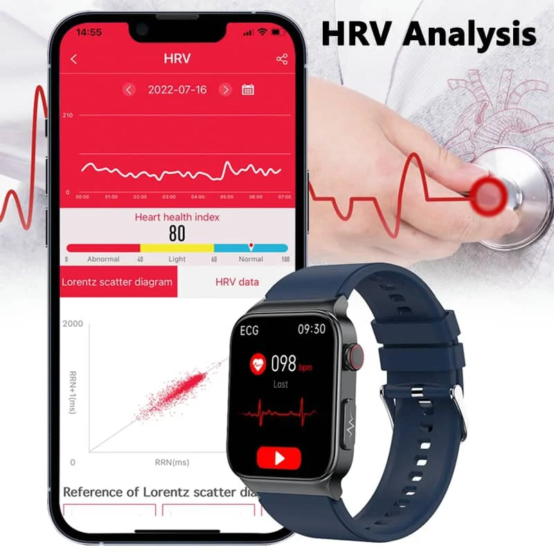 Reloj inteligente todo en uno para monitorización de salud con ECG y medidor de glucosa en sangre