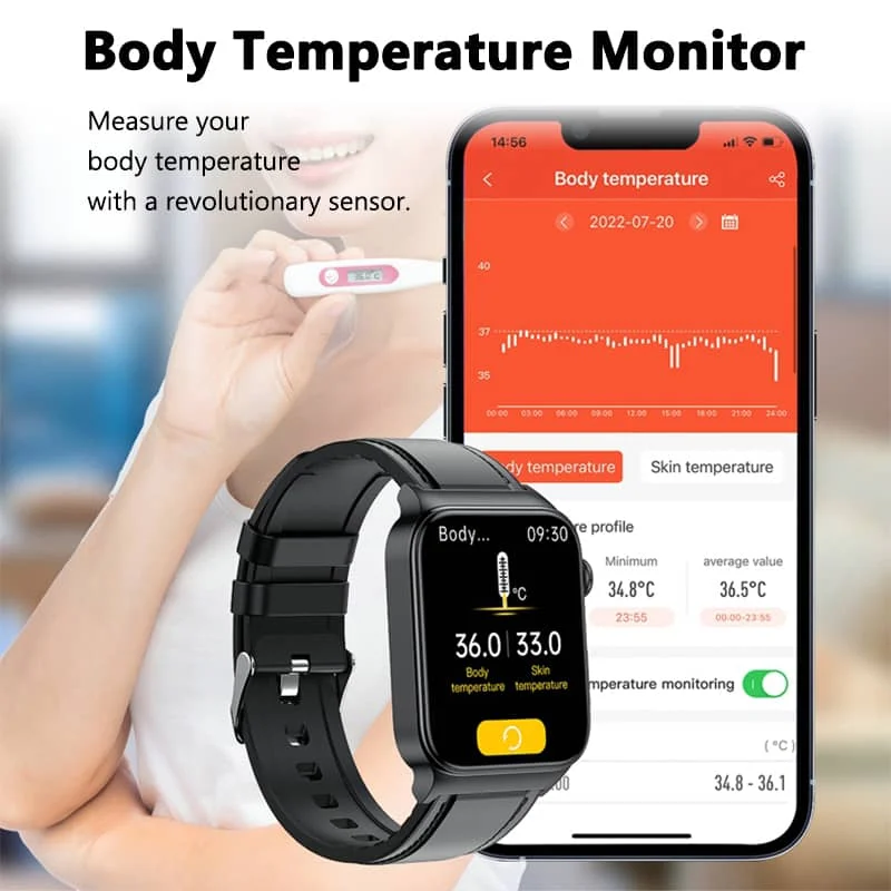 Reloj inteligente todo en uno para monitorización de salud con ECG y medidor de glucosa en sangre