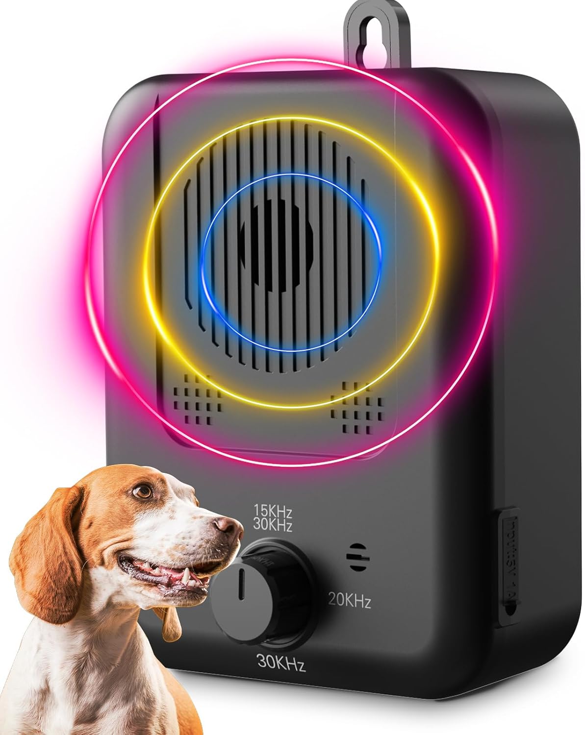 Repelente antiladridos ultrasónico recargable para perros con alcance de 15 metros