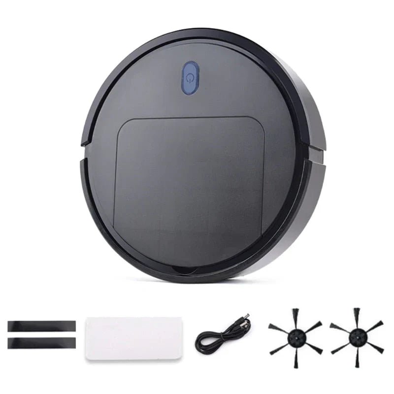Robot limpiador 3 en 1 con funciones de fregado, aspirado y barrido – Robot de limpieza compacto para el hogar