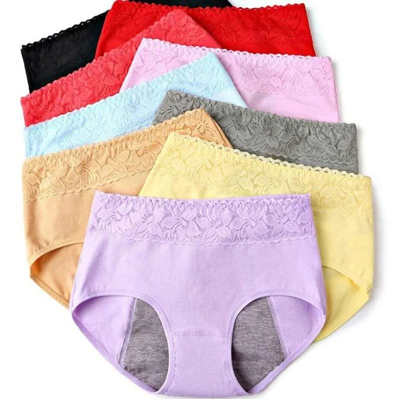 Ropa interior de algodón sin costuras y a prueba de fugas para mujer
