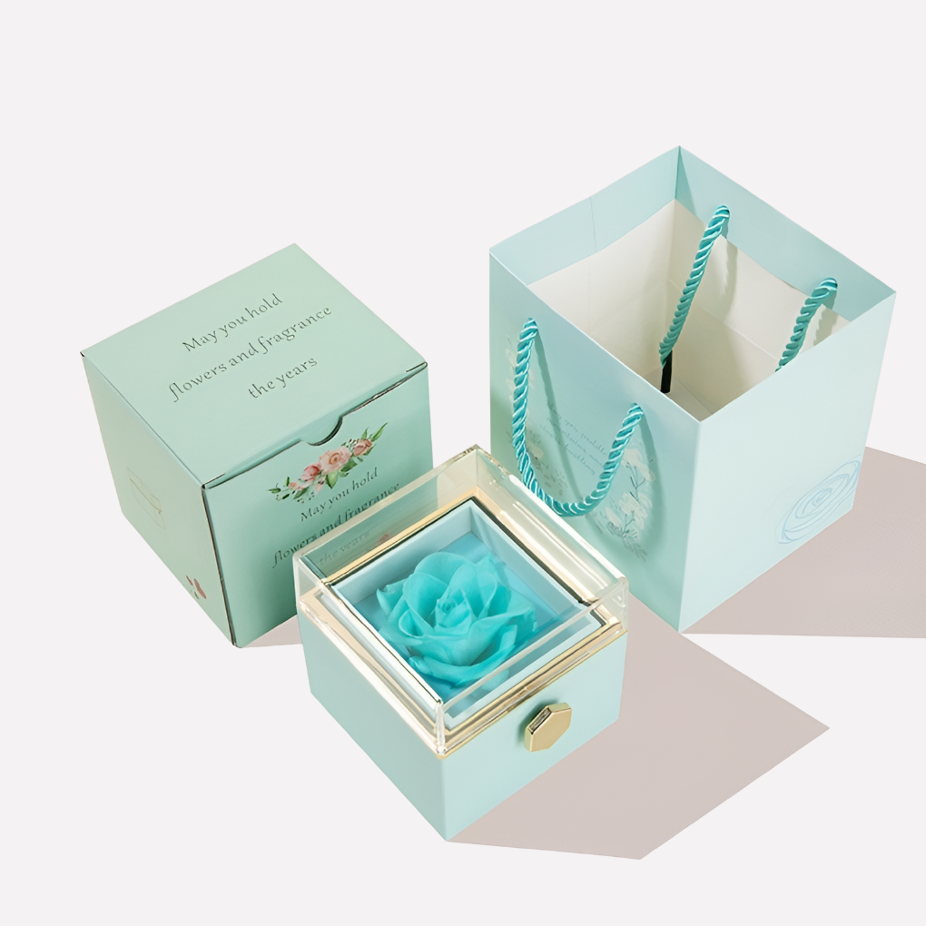 Rosa eterna con collar y grabado personalizado