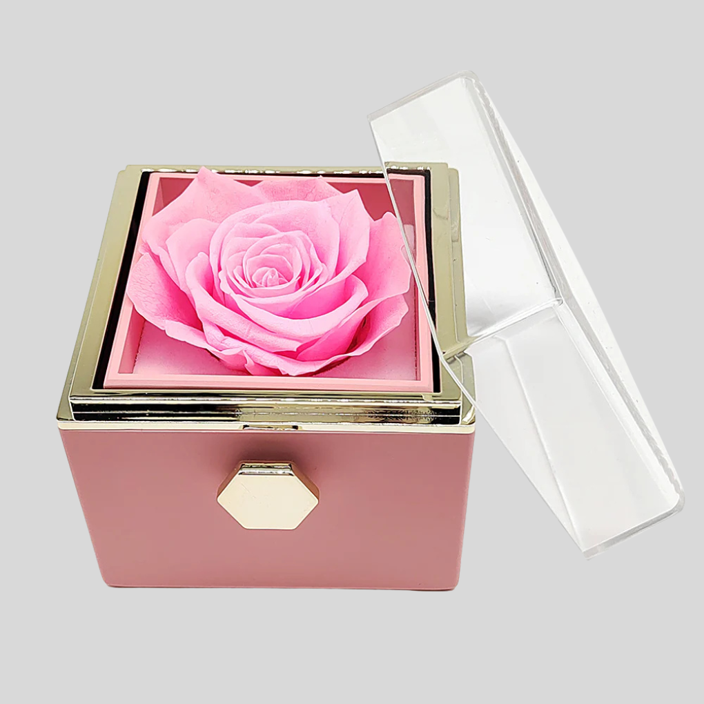 Rosa eterna con collar y grabado personalizado