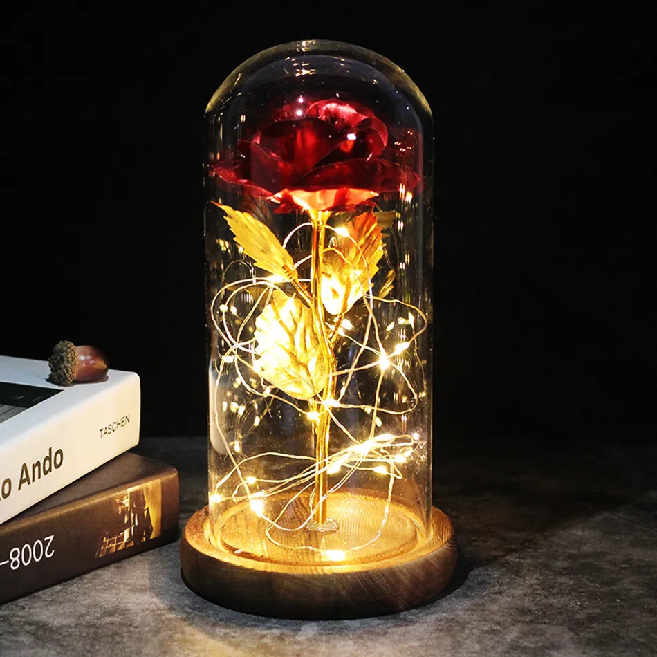 Rosa Eterna con Luz | Un Regalo Atemporal de Calidez y Amor