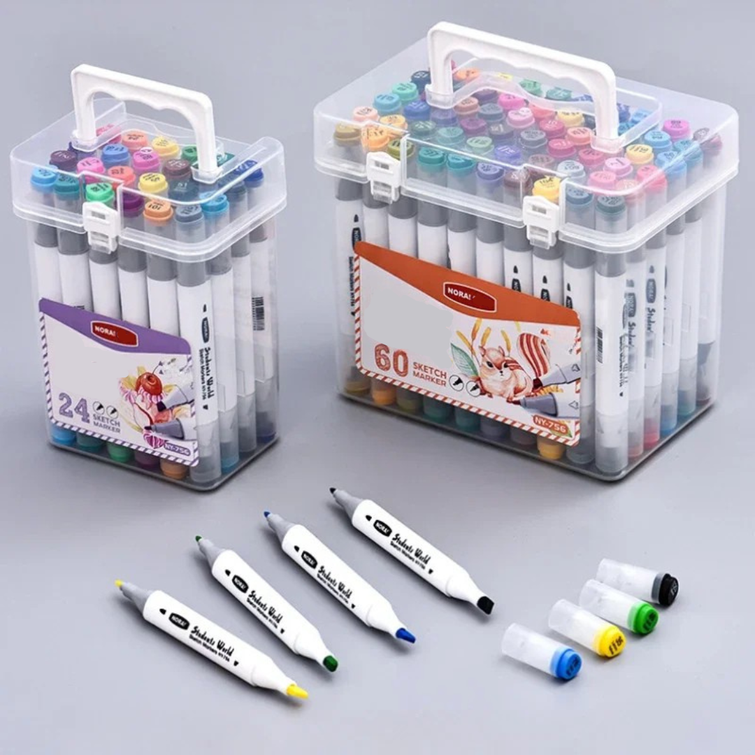 Rotuladores artísticos lavables de doble punta para niños y adultos
