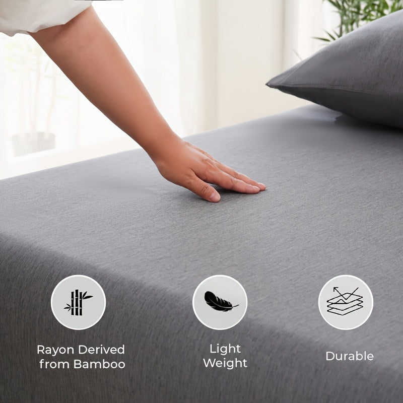 Sábana bajera ajustable de fibra de bambú fresca para verano – Confort lujoso y transpirable