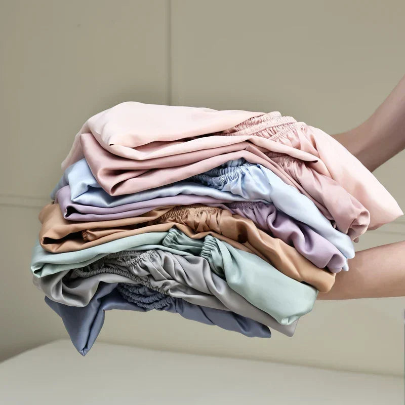 Sábana Bajera de Seda de Morera | Transpirable | Hipoalergénica | Ropa de Cama de Lujo para el Hogar