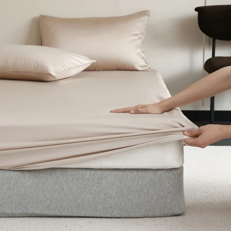 Sábana Bajera de Seda de Morera | Transpirable | Hipoalergénica | Ropa de Cama de Lujo para el Hogar