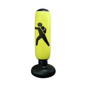 Saco de boxeo inflable en rojo, amarillo o negro (apto para toda la familia)
