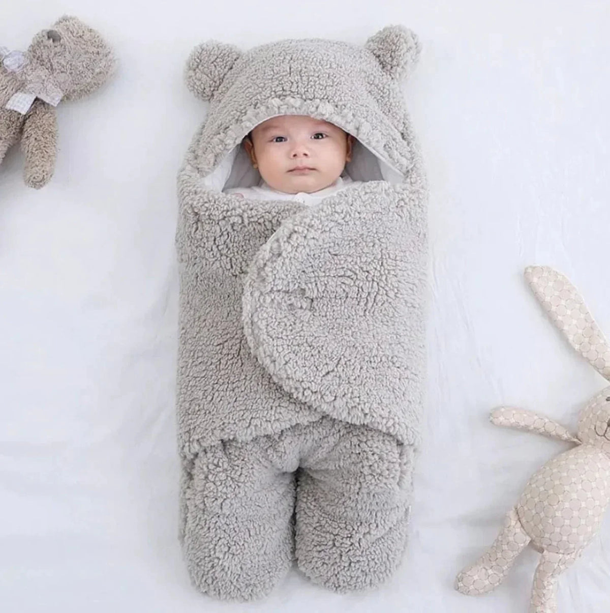 Saco de dormir infantil – Manta polar de invierno con diseño de osito