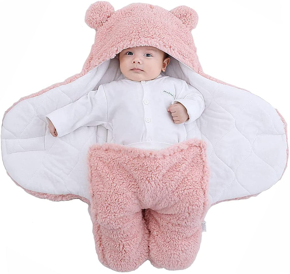 Saco de dormir infantil – Manta polar de invierno con diseño de osito