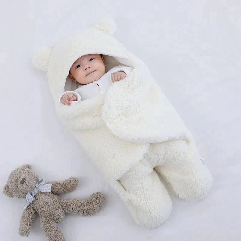 Saco de dormir infantil – Manta polar de invierno con diseño de osito