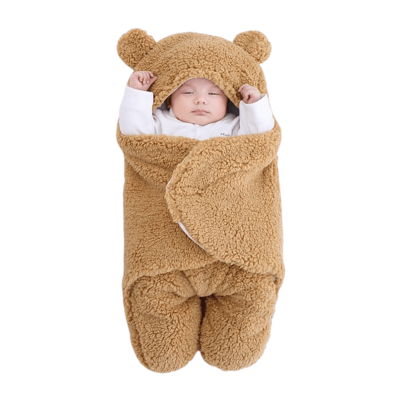 Saco de dormir infantil – Manta polar de invierno con diseño de osito