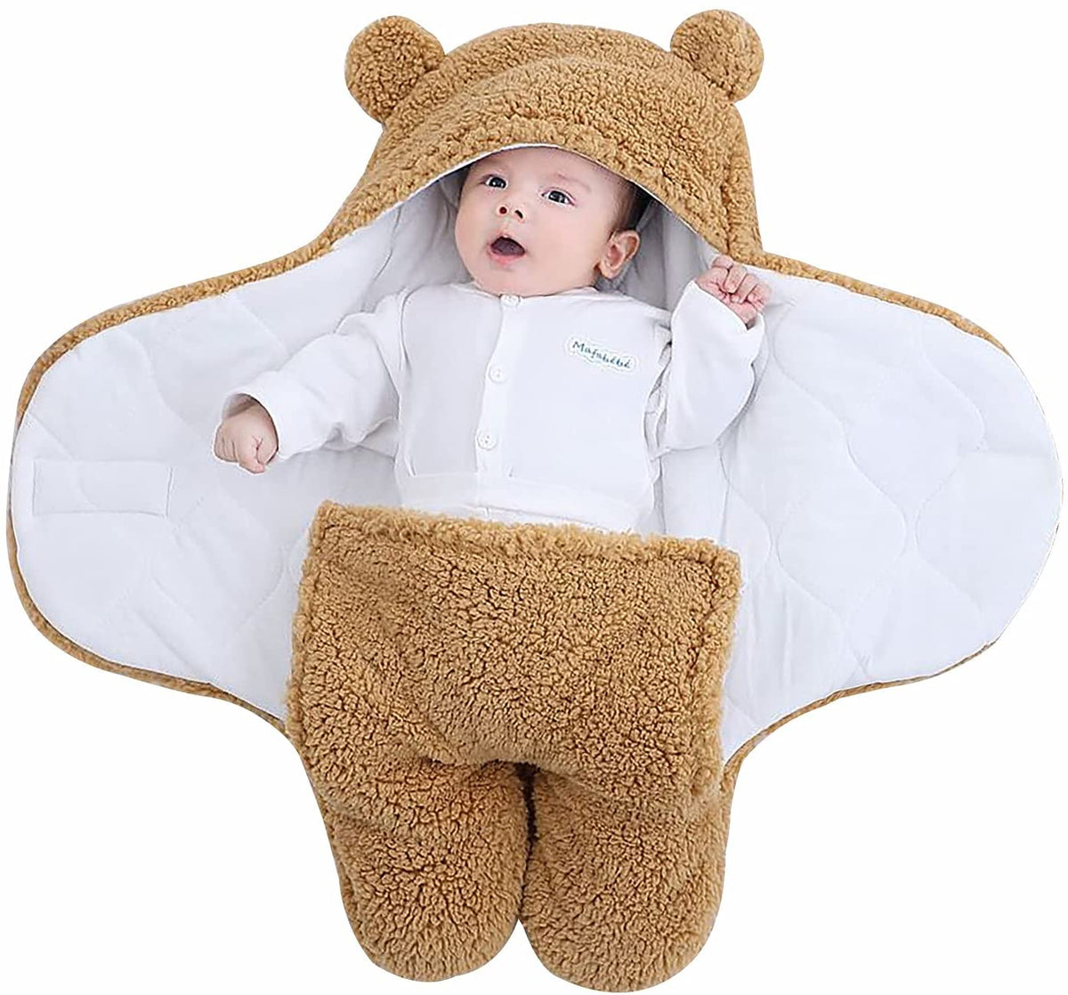 Saco de dormir infantil – Manta polar de invierno con diseño de osito