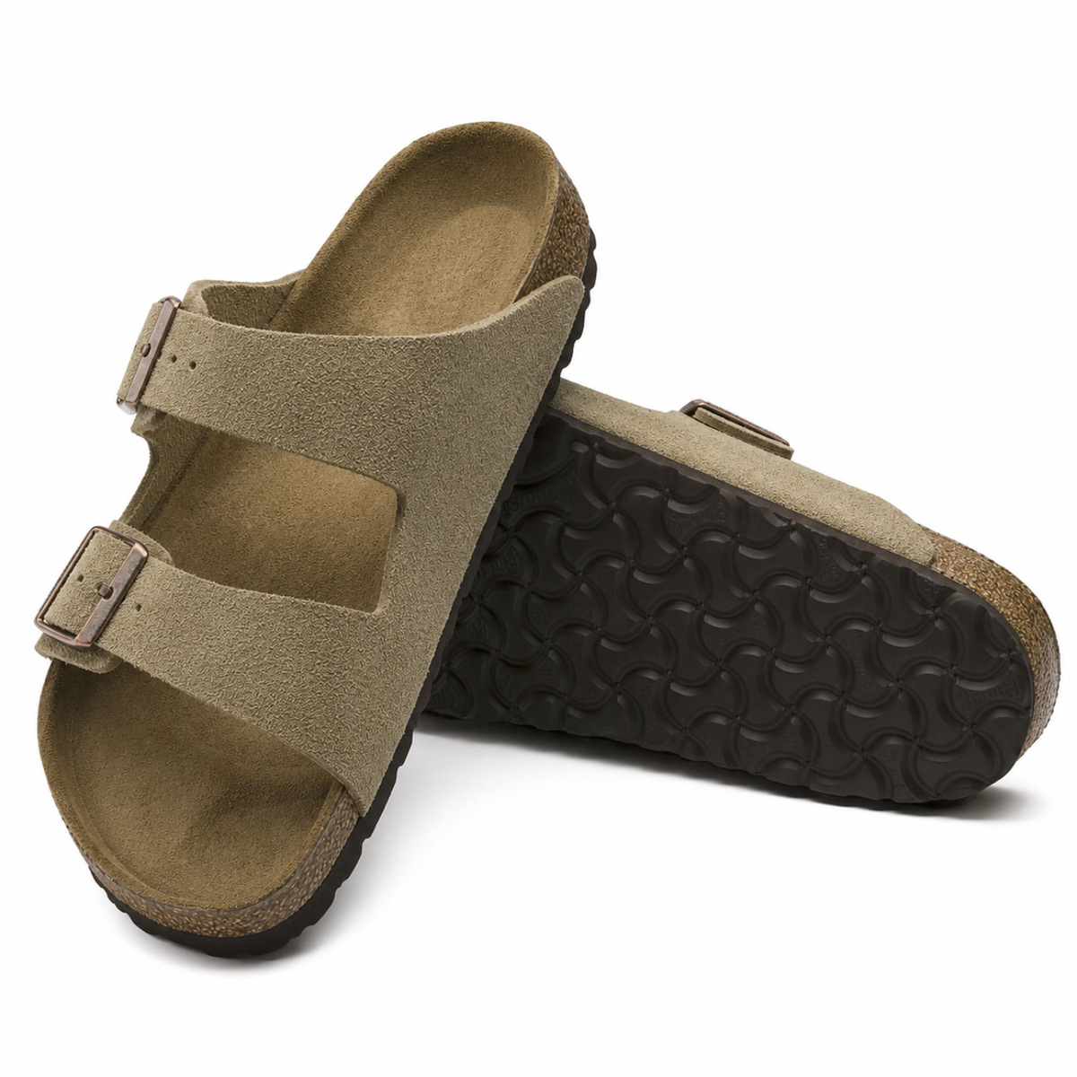 Sandalias Casuales de Ante en Color Topo con Plantilla Anatómica Blanda