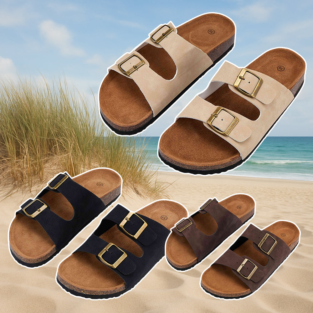 Sandalias clásicas con tiras - Negro, marrón o beige