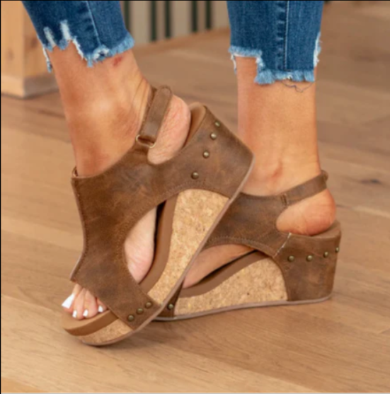 Sandalias de cuña ortopédicas para mujer, cómodas y elegantes