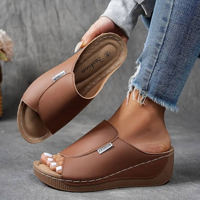 Sandalias destalonadas con cuña para mujer