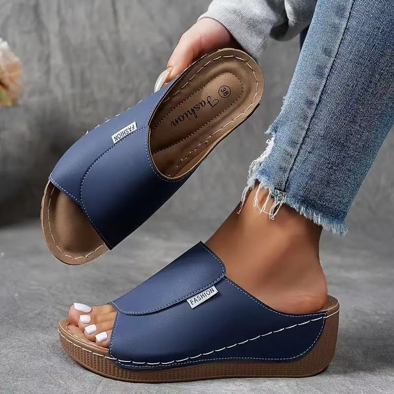 Sandalias destalonadas con cuña para mujer