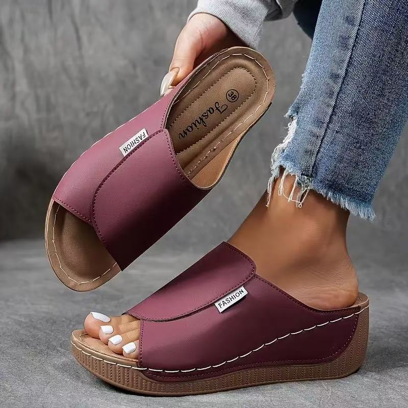 Sandalias destalonadas con cuña para mujer