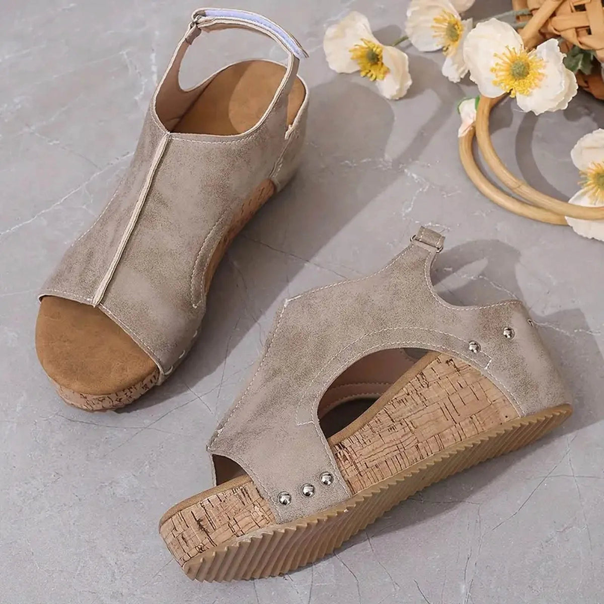 Sandalias ortopédicas con puntera abierta para mujer