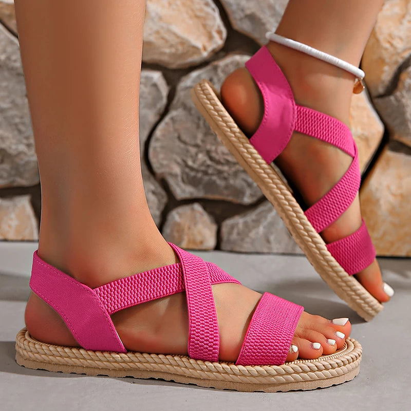 Sandalias ortopédicas para mujer con tiras cruzadas