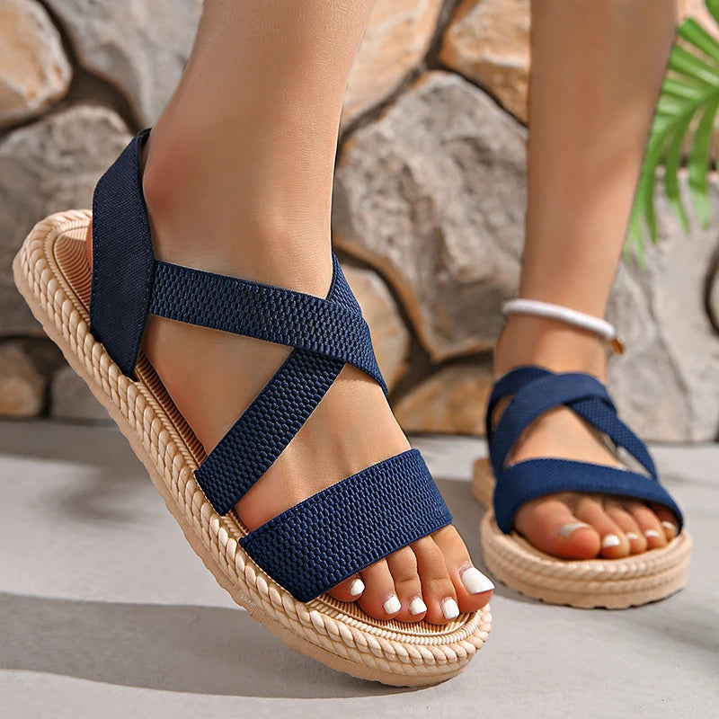 Sandalias ortopédicas para mujer con tiras cruzadas