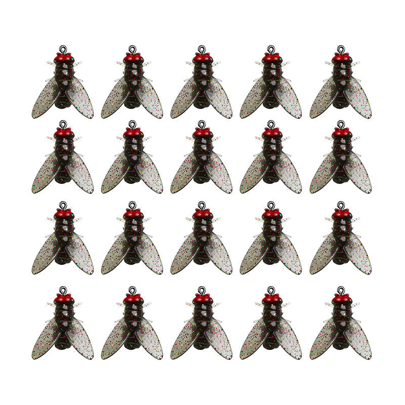 Señuelos de pesca biónicos con forma de mosca e insecto para pescadores, 20 piezas