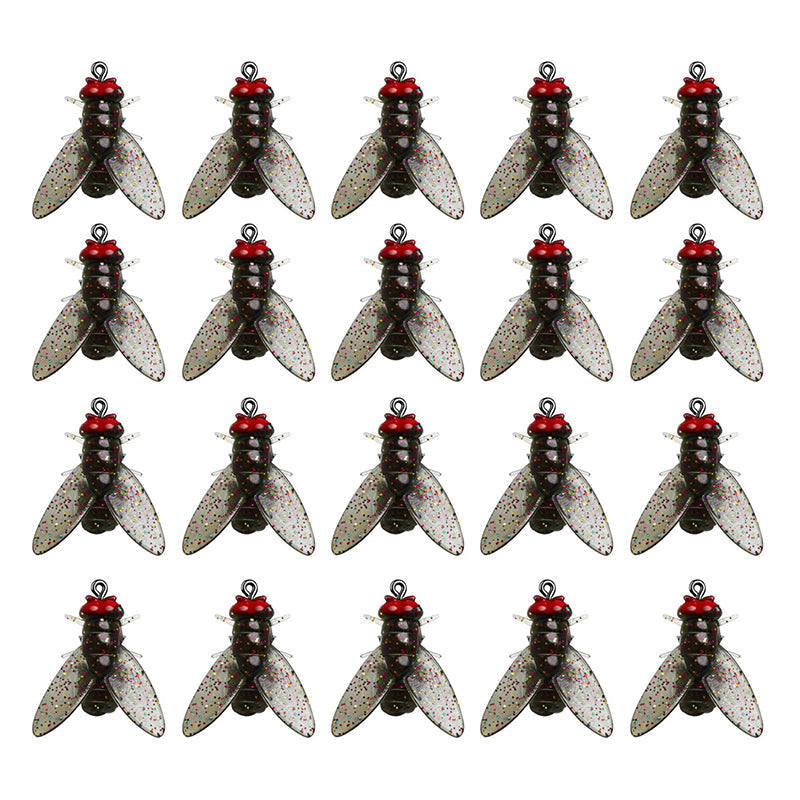Señuelos de pesca biónicos con forma de mosca e insecto para pescadores, 20 piezas