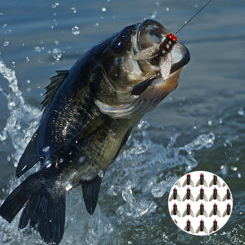 Señuelos de pesca biónicos con forma de mosca e insecto para pescadores, 20 piezas