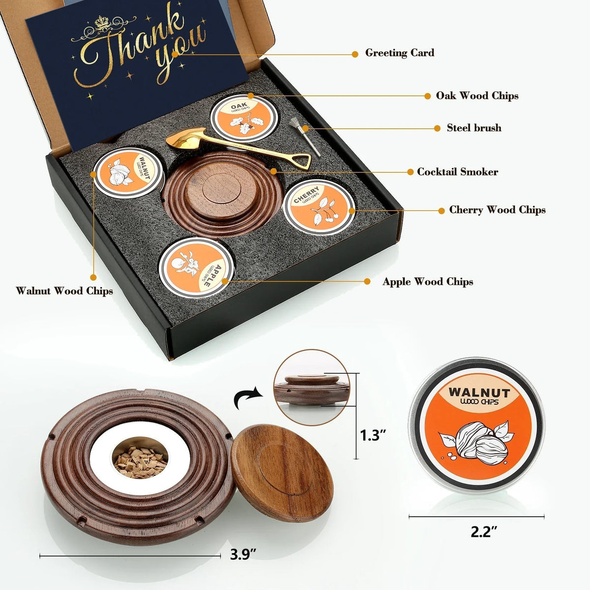 Set ahumador de coctelería para whisky y bourbon