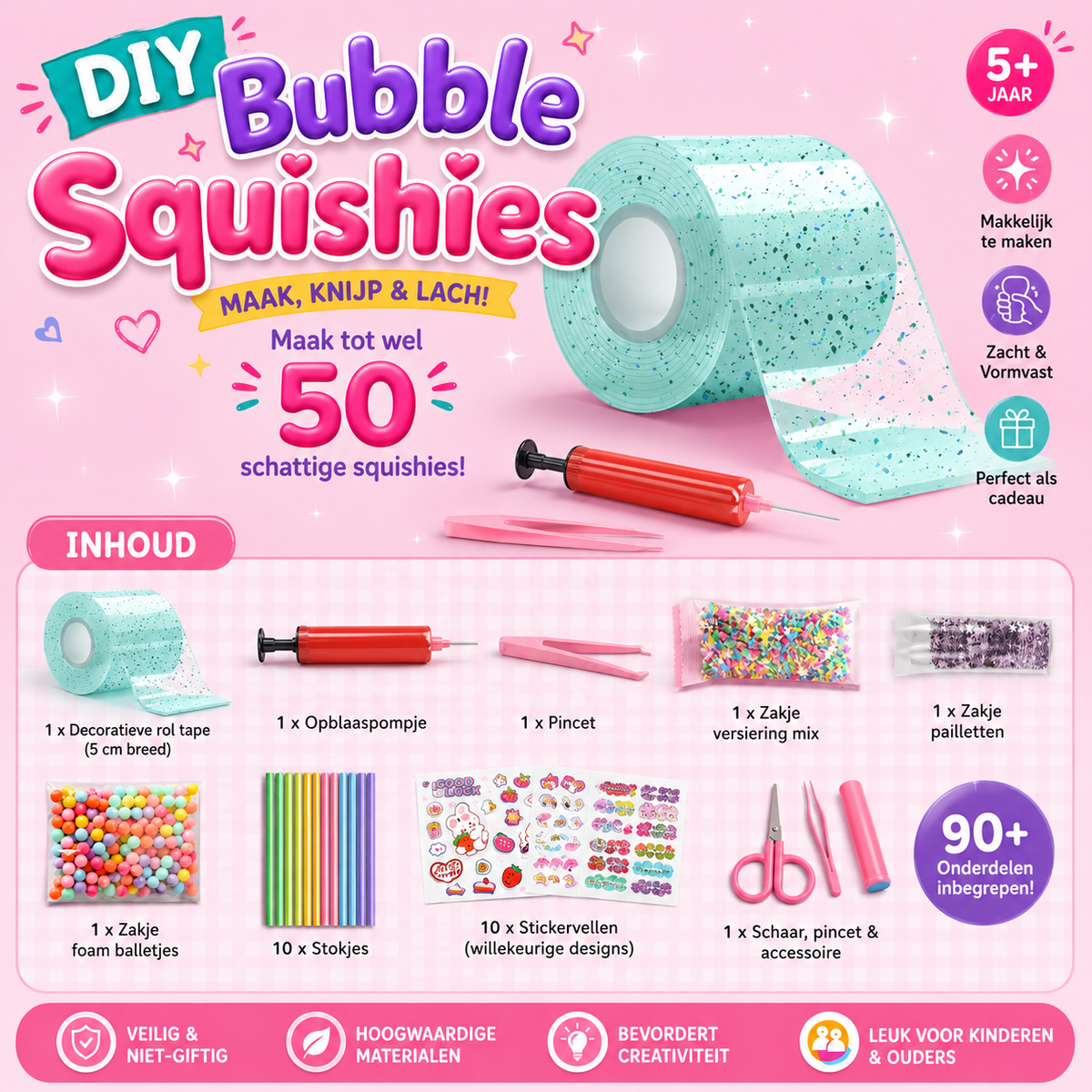 Set creativo de 41 piezas para hacer burbujas de cinta — Tendencia TikTok para niños