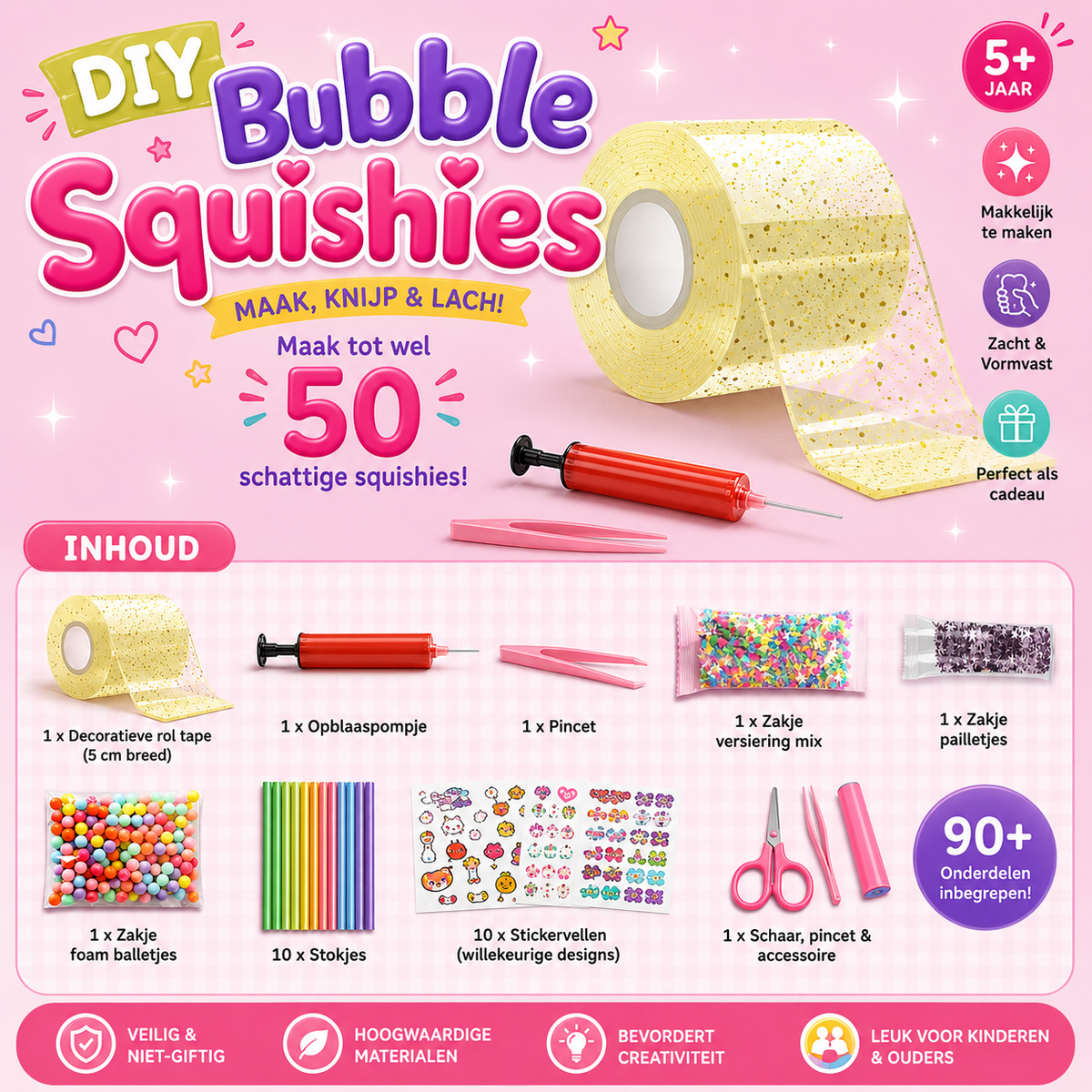 Set creativo de 41 piezas para hacer burbujas de cinta — Tendencia TikTok para niños