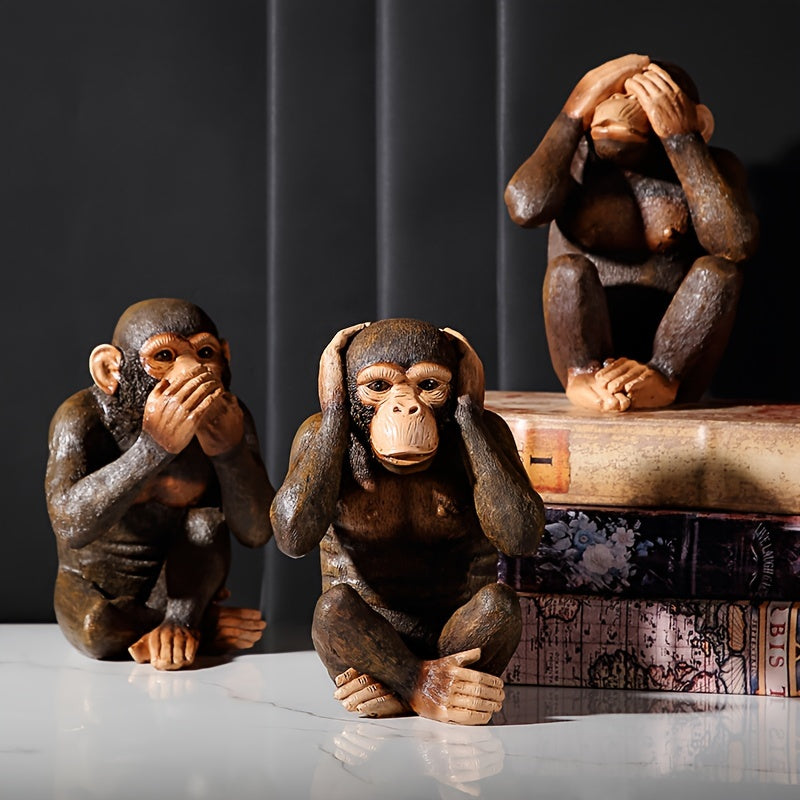 Set de 3 figuras de monos – Divertidas y realistas para tu interior