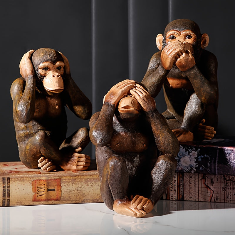 Set de 3 figuras de monos – Divertidas y realistas para tu interior