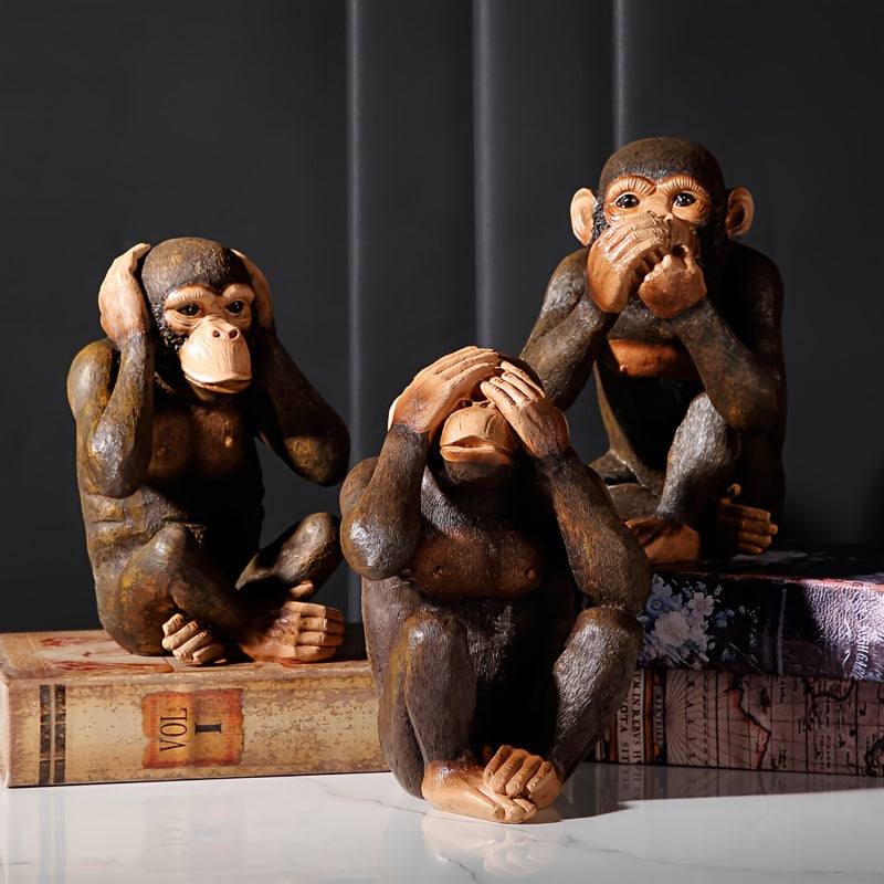Set de 3 figuras de monos – Divertidas y realistas para tu interior